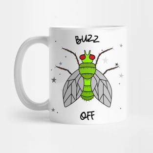 BUZZ Off Funny Quotes Green Fly Mug